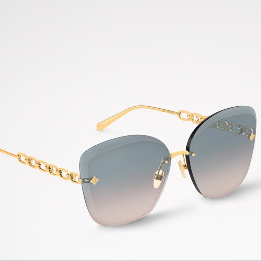 LV Jewel Round Cat Eye Sunglasses Blue